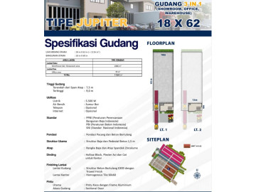 Dijual Gudang & Tanah Kaplingan lokasi Lintas Timur