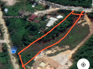 Dijual tanah tengah kota di Jl. Yos Sudarso / Rumbai